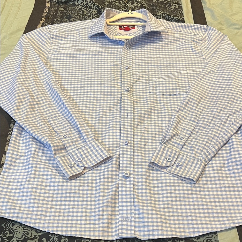 Johnson & Murphy Stylish Light Blue Checkered Men's Shirt